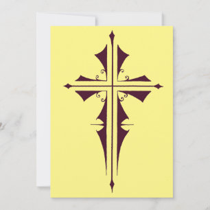 Paarse christelijk kruis kaart