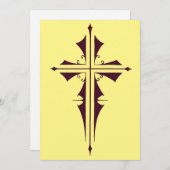 Paarse christelijk kruis kaart (Voorkant / Achterkant)