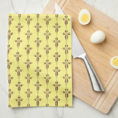 Paarse christelijk kruis theedoek (Quarter Fold)