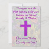 PAARSE CHRISTELIJKE 85E VERJAARDAG UITNODIGING (Voorkant)