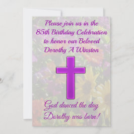 PAARSE CHRISTELIJKE 85E VERJAARDAG UITNODIGING