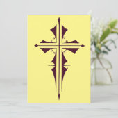 Paarse christelijke kruis kaart (Staand voorkant)