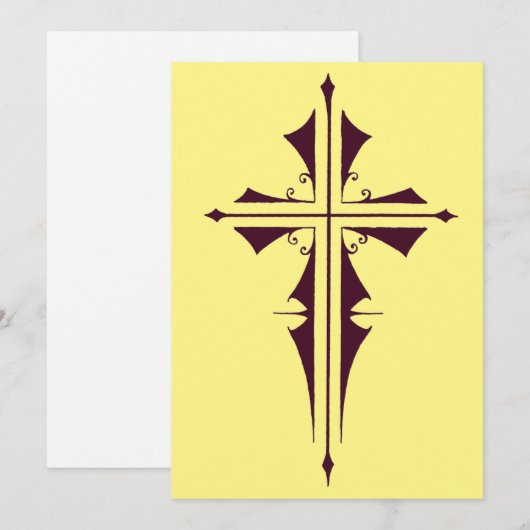 Paarse christelijke kruis kaart (Voorkant / Achterkant)