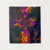 Paarse Christelijke Tie Dye Cross-regenboog Wandkleed (Voorkant)