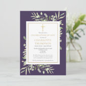 Paarse Christelijke Viering van het Leven Uitvaart Kaart (Staand voorkant)