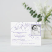 Paarse Christening Scroll for Baby Girl Kaart (Staand voorkant)