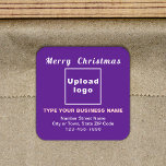 Paarse Christmas Business Square Shape Sticker<br><div class="desc">vrolijk kerstfeest! Een van de meest gevierde feestdagen van het jaar. Het is ook een van de beste seizoenen om uw bedrijf te adverteren. Vierkante vorm sticker met vrolijke kerstgroet, uw bedrijfsnaam en andere informatie van uw bedrijf. U kunt het gebruiken als accessoire van uw productverpakkingsmateriaal om uw productmerknaam te...</div>