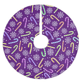 Paarse Christmas Candy Cane met sneeuwvlokken Kerstboom Rok