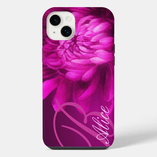 Paarse chrysant iPhone hoesje (Achterkant)
