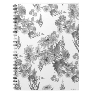 Paarse chrysanten, aquarel notitieboek
