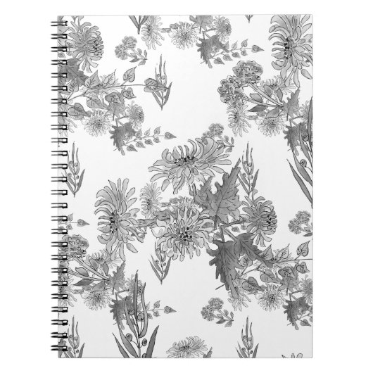 Paarse chrysanten, aquarel notitieboek (Voorkant)