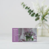 paarse chrysanten visitekaartje (Staand voorkant)