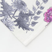 Paarse chrysanten, waterverf fleece deken (Hoek)
