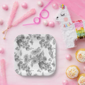 Paarse chrysanten, waterverf papieren borden papieren bordje (Feest)