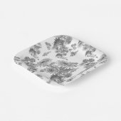 Paarse chrysanten, waterverf papieren borden papieren bordje (Gebogen)