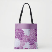 Paarse chrysantenpatroon tote bag (Voorkant)