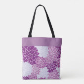 Paarse chrysantenpatroon tote bag (Achterkant)