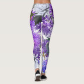 Paarse Chrysanthema Leggings (Achterkant)