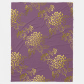 Paarse Chrysanthemum Ombre Fade Fleece Deken (Voorkant)