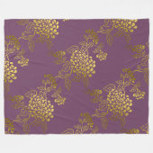 Paarse Chrysanthemum Ombre Fade Fleece Deken (Voorkant (Horizontaal))