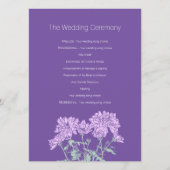 Paarse chrysanthemum-rackkaart programmakaart (Achterkant)