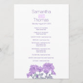 Paarse chrysanthemum-rackkaart programmakaart (Voorkant)