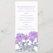 Paarse chrysanthemum-rackkaart programmakaart (Achterkant)