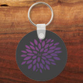 Paarse Chrysanthemum Sleutelhanger (Voorkant)