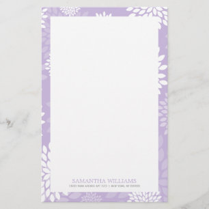 Paarse Chrysanthemums Floral Pattern Briefpapier