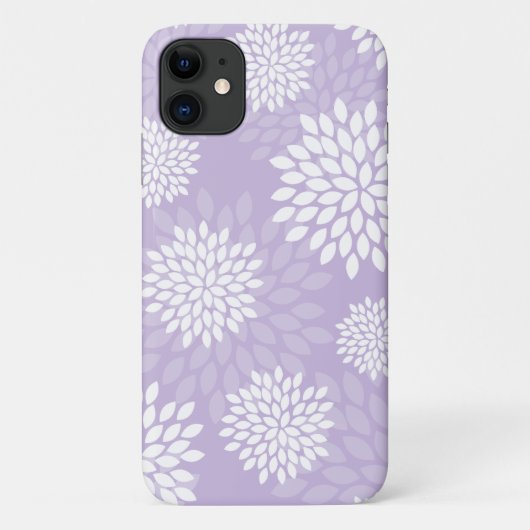Paarse Chrysanthemums Floral Pattern Case-Mate iPhone Case (Achterkant)