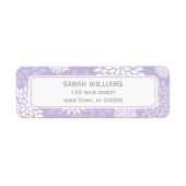 Paarse Chrysanthemums Floral Pattern Etiket (Voorkant)