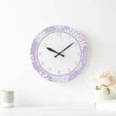 Paarse Chrysanthemums Floral Pattern Grote Klok (Huis)