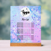 paarse chunky glitter design prijslijst acryl bord (Neutraal)