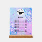 paarse chunky glitter design prijslijst acryl bord (Voorkant)