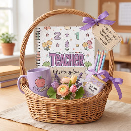 Paarse Cijfers Leraar School Patroon  Notitieboek