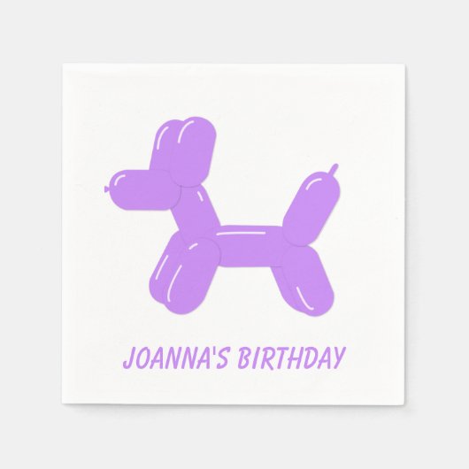 Paarse Circus Ballonhond Servet (Voorkant)