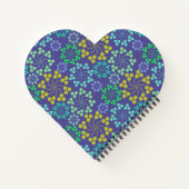 Paarse cirkel decoratief patroon notitieboek (Achterkant)