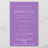 Paarse cirkel met informatie over de bruiloft (Achterkant)