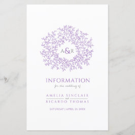 Paarse cirkel met informatie over de bruiloft