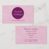 Paarse cirkel op roze pokstippen visitekaartje (Voorkant / Achterkant)