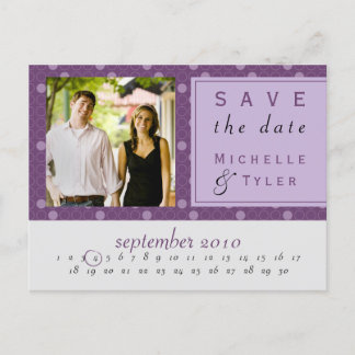 Paarse cirkel Save the Date Kaart