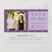 Paarse cirkel Save the Date Kaart (Voorkant)