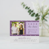 Paarse cirkel Save the Date Kaart (Staand voorkant)