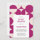 Paarse cirkel scallop midden eeuw Baby shower Kaart (Voorkant)