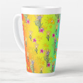 Paarse Cirkel Van Bloemstukken Latte Mok (Linkerhoek)