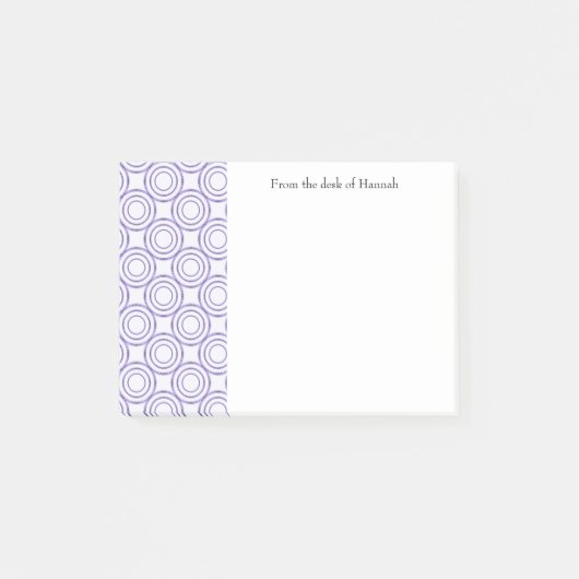 Paarse Cirkelpatroon Aangepaste notities Post-it® Notes (Voorkant)