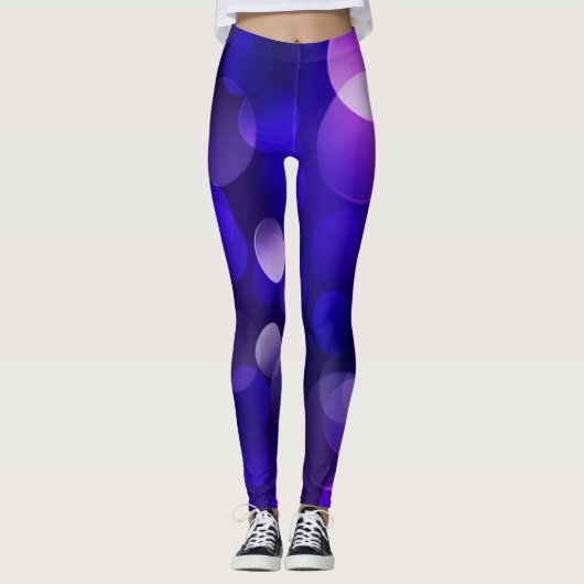 Paarse Cirkelpatroon Leggings (Voorkant)