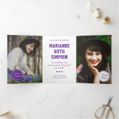 Paarse cirkels 5-Foto Afstuderen Drieluik Uitnodiging (Binnen)