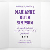 Paarse cirkels 5-Foto Afstuderen Drieluik Uitnodiging (Binnenkant midden)