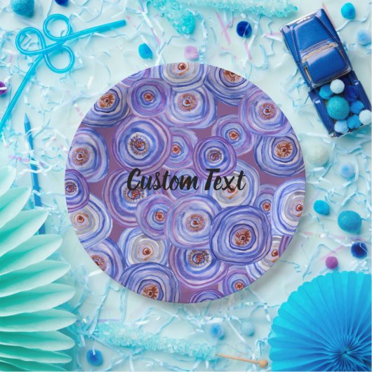 Paarse cirkels aangepaste tekst papier Borden Papieren Bordje (Feest)